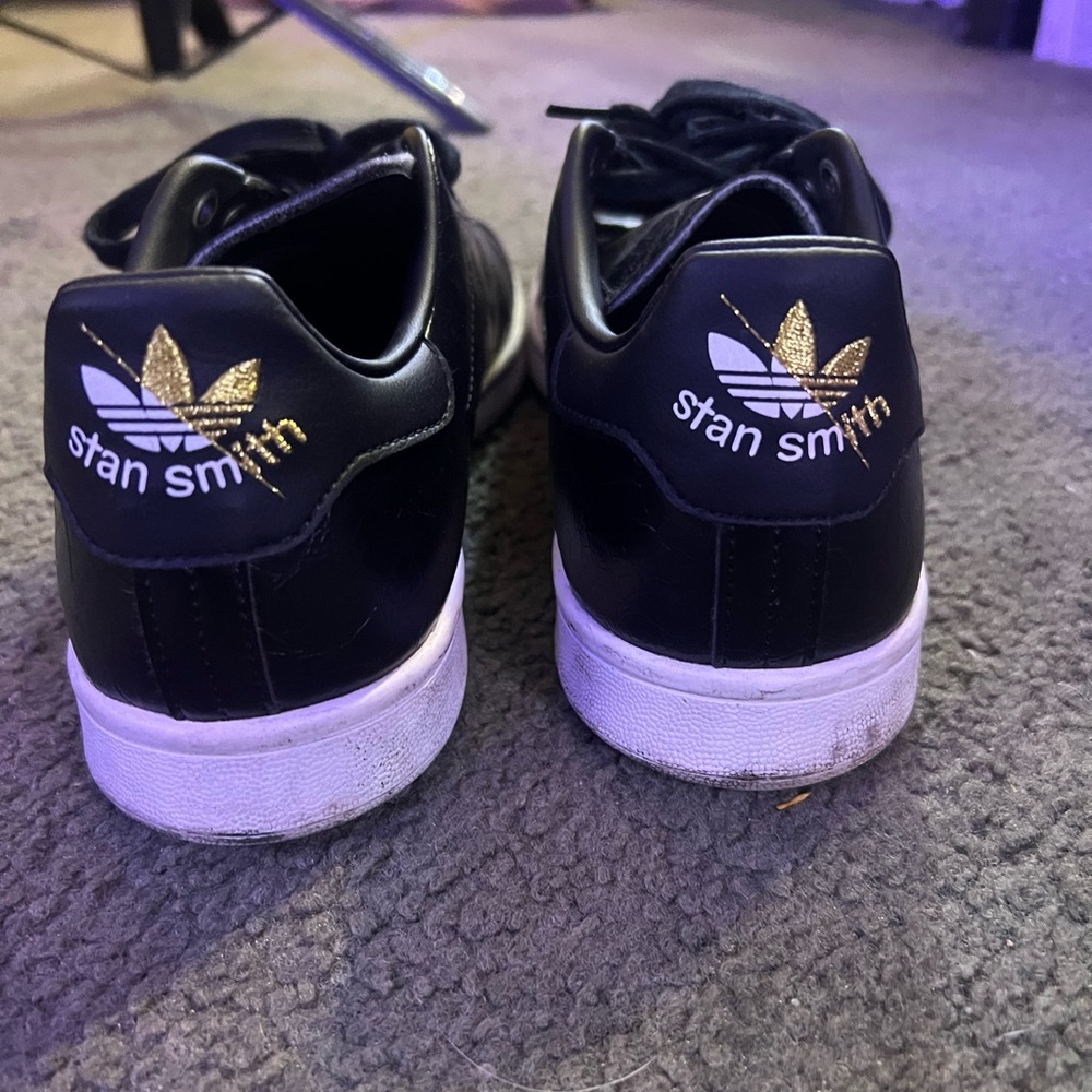 Adidas Stan Smith Black Sneakers size 8.5 W